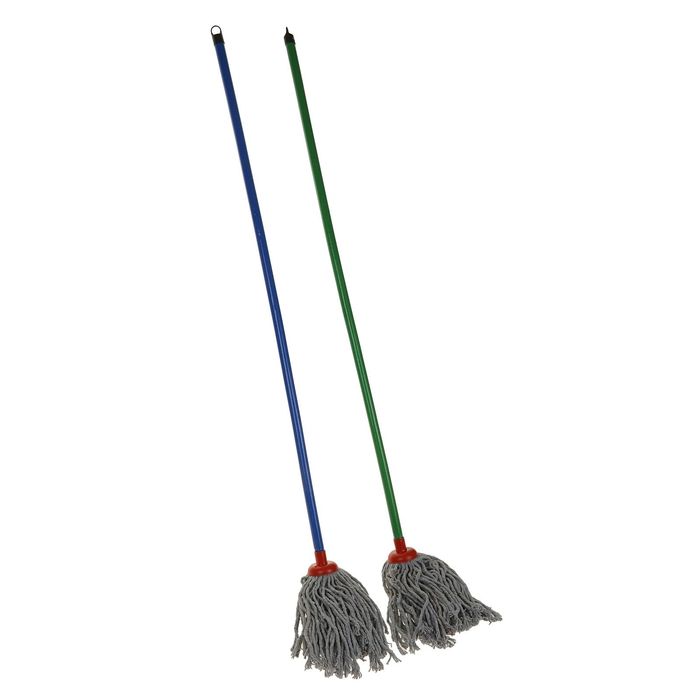 Швабра МОП с х/б насадкой, цвет МИКС