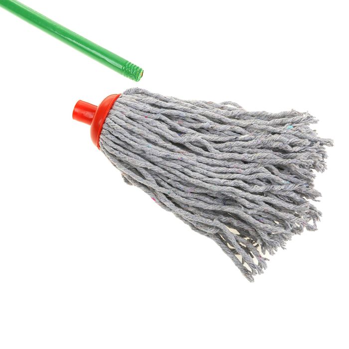 Швабра МОП с х/б насадкой, цвет МИКС
