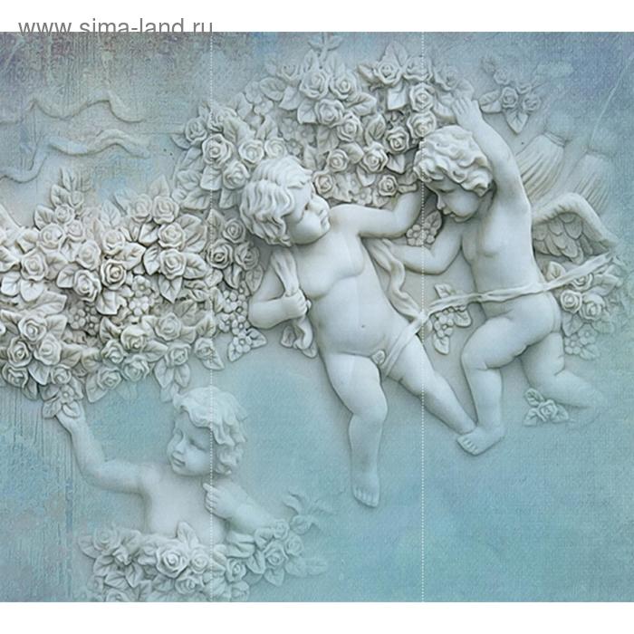 Фотообои флизелиновые 3D Flizetto Ангелы с цветами  300х270