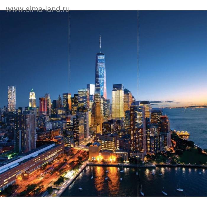 Фотообои флизелиновые 3D Flizetto Закат над Манхэттеном 300х270 пазл закат над манхэттеном 500 элементов