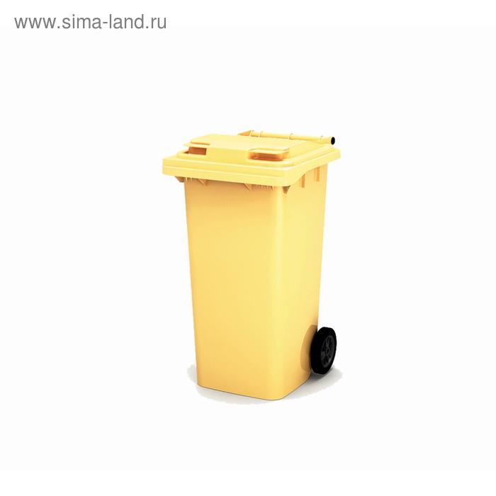 

Передвижной мусорный контейнер 240л., МКА-240, 106,9х72,1х58,2см, желтый