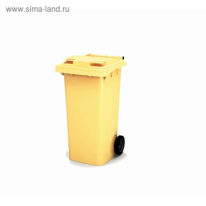 фото Передвижной мусорный контейнер 120л., мка-120, 93,7х55,5х48см, желтый