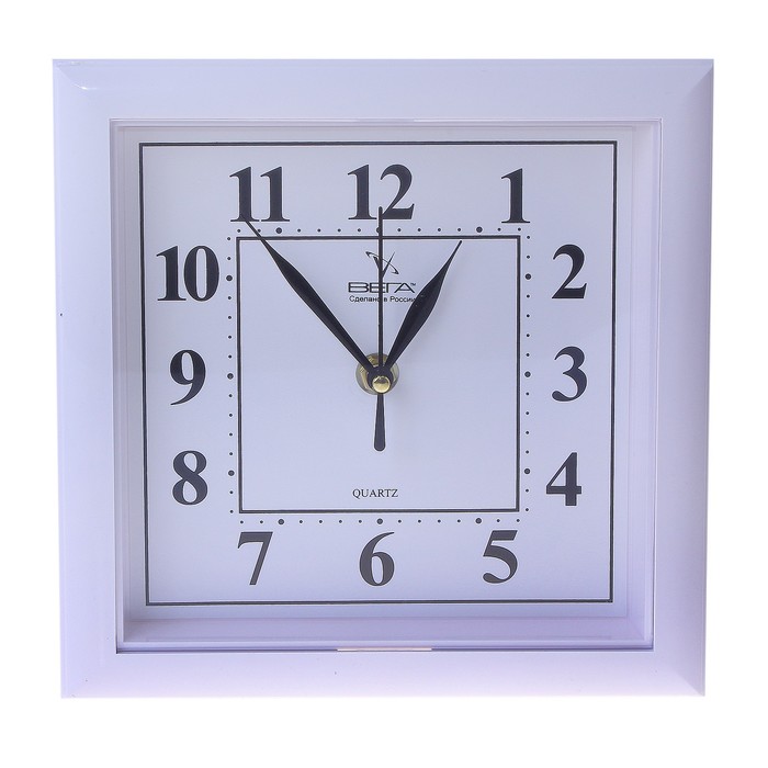 Часы настенные квадратные "Влада", 20 × 20 см, белые