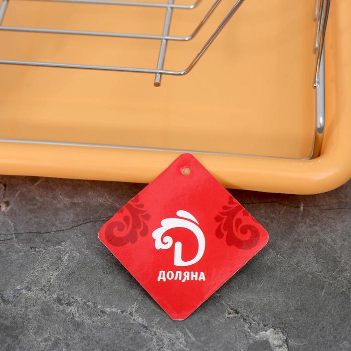 Сушилка для посуды "Цвет" с поддоном, цвет МИКС