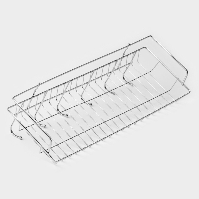 Полка бытовая с крючками Доляна 421215 см цвет хромированный 390₽