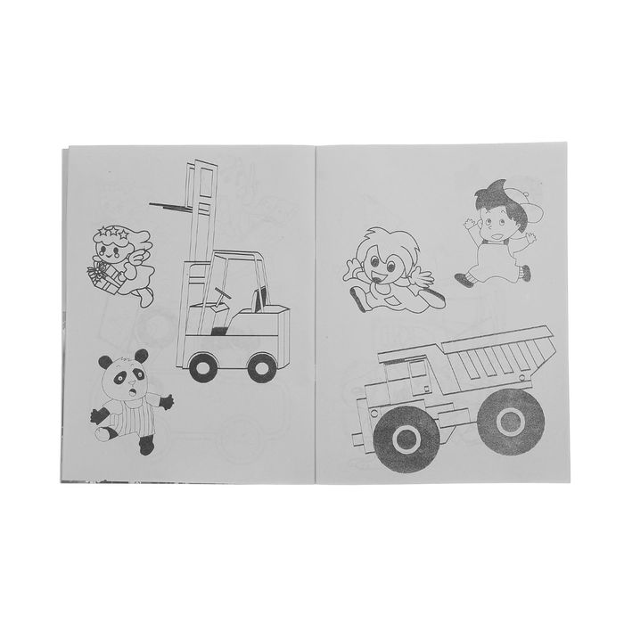 Раскраска формат А4 10 листов с наклейками Транспорт