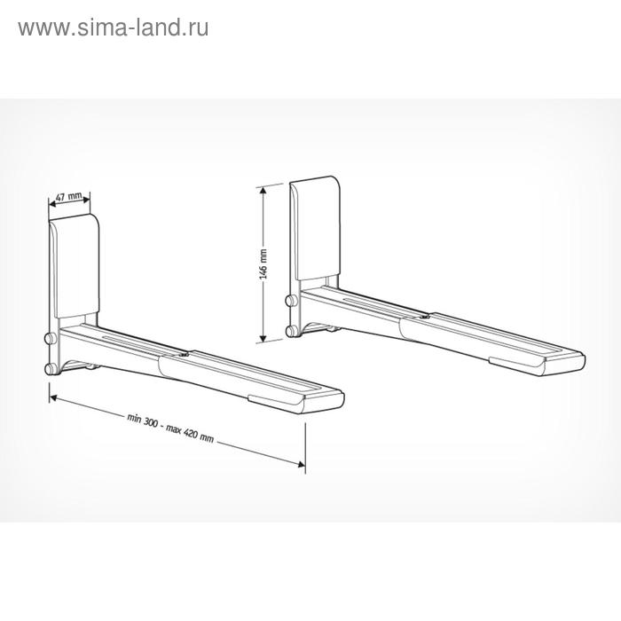 фото Кронштейн для свч holder mws-2003, макс.40кг, настенный, фиксированный, белый