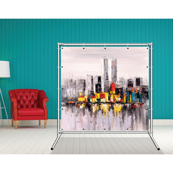 Стенд-ширма «Сити-арт», 155 × 158 см, односторонняя, металл хром, баннерная ткань