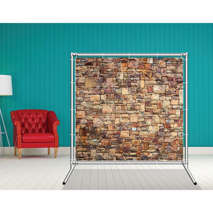 Стенд-ширма «Кирпичная стена 3», 155 × 158 см, односторонняя, металл хром, баннерная ткань