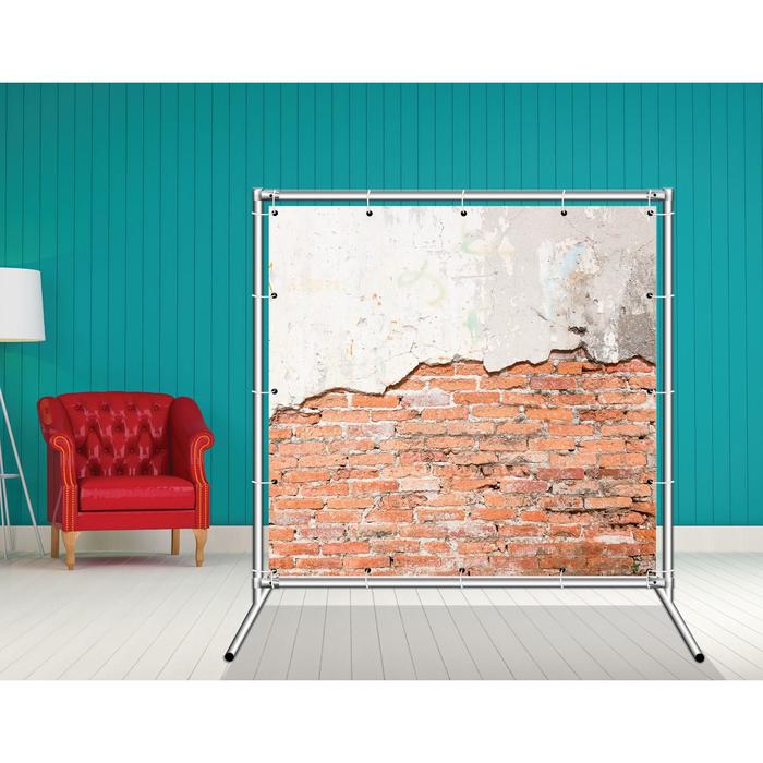 Стенд-ширма «Стена», 155 × 158 см, односторонняя, металл хром, баннерная ткань