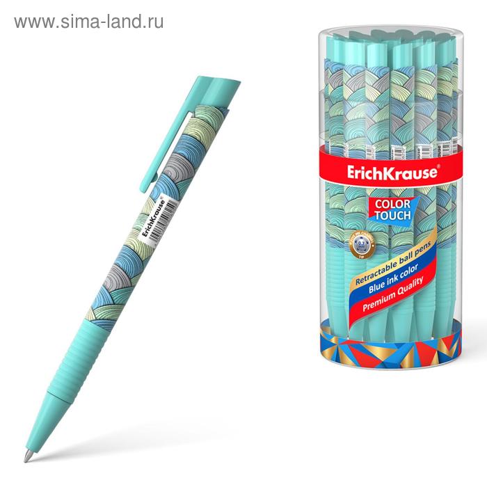 

Ручка шариковая автоматическая ErichKrause ColorTouch Emerald Wave, узел 0.7 мм, тонкое письмо, корпус Soft Touch, корпус с дизайном, чернила синие