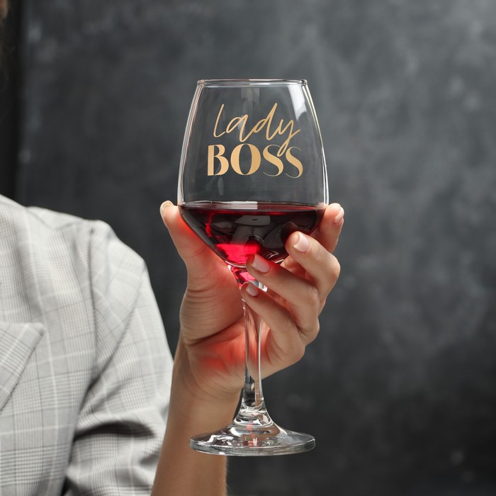 цена Бокал для вина «Lady boss», 350 мл, тип нанесения рисунка: деколь