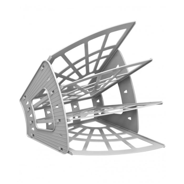 Лоток-веер 4 секции, 3 отделения "Эконом", серый