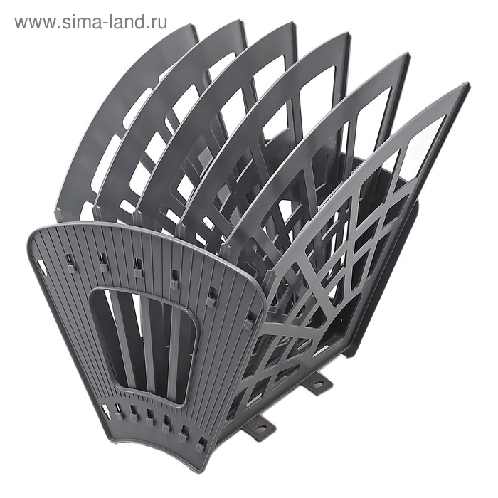 Лоток-веер Стамм "Эконом", 6 секций, 5 отделений, серый