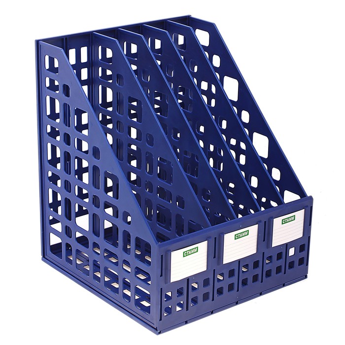 Лоток для бумаг cборный вертикальный 5 отделений, синий