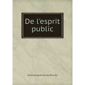 

Книга De l'esprit public. Antonio Guérard de Rouilly