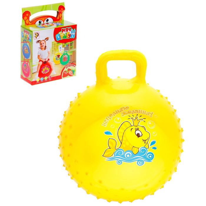 Мяч-попрыгун с ручкой "Сказочные истории" массажный, d=45 cм, 350 гр, МИКС