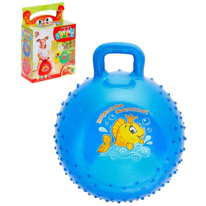 Мяч-попрыгун с ручкой "Сказочные истории" массажный, d=45 cм, 350 гр, МИКС