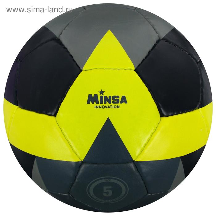 фото Мяч футбольный minsa, размер 5, 32 панели, pu, ручная сшивка, латексная камера, 400 г