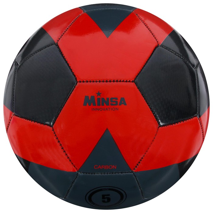 Мяч футбольный MINSA, размер 5, 32 панели, PU CARBON, машинная сшивка, латексная камера, 400 г