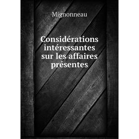 

Книга Considérations intéressantes sur les affaires présentes. Mignonneau