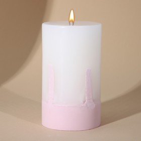 Свеча столбик с бетоном 'Розовая нежность', 6х10 см Ош