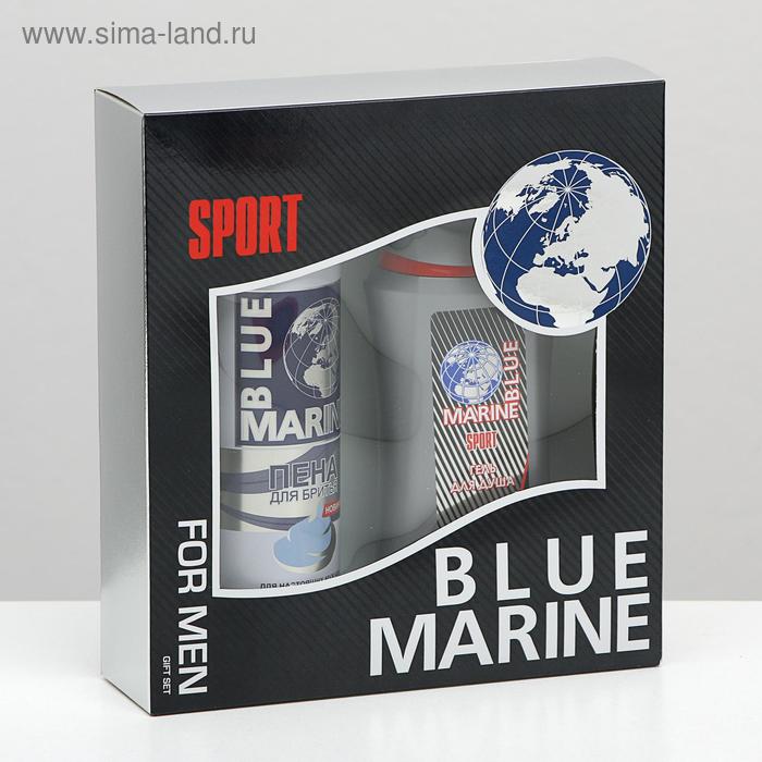 фото Подарочный набор blue marine sport гель для душа 250 мл + пена для бритья 200 мл festiva