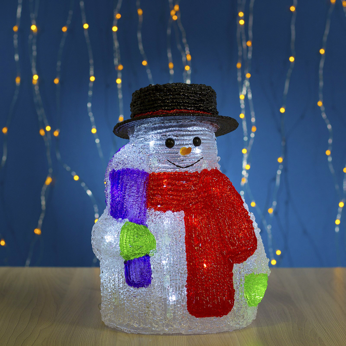 Фигура акрил. "Снеговик" 28х18 см, 20 LED, 240V БЕЛЫЙ