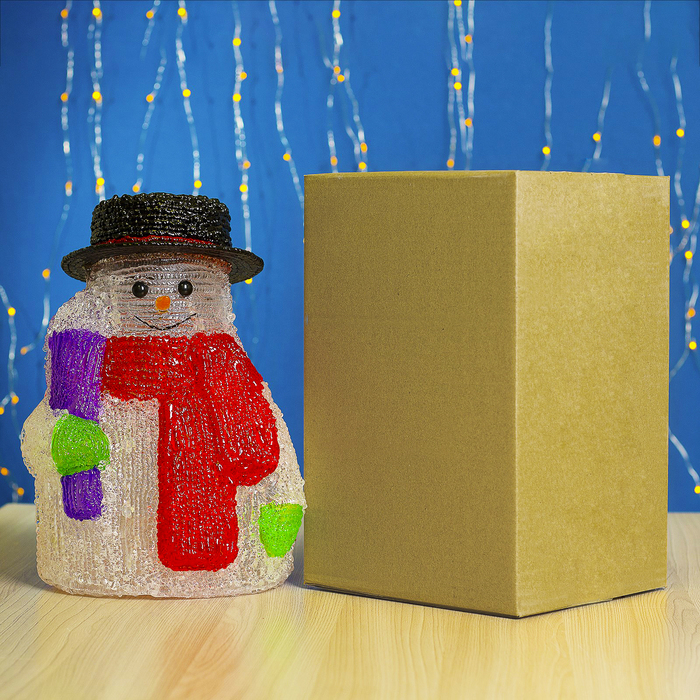 Фигура акрил. "Снеговик" 28х18 см, 20 LED, 240V БЕЛЫЙ