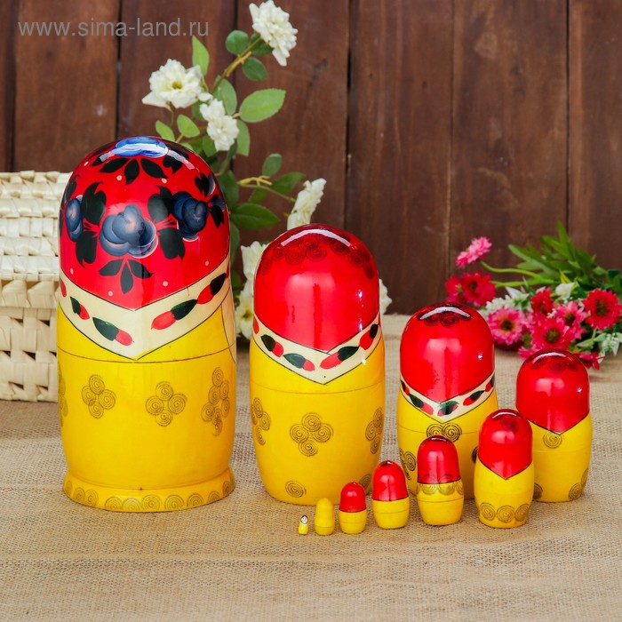 

Матрёшка «Марья», красный платок, 10 кукольная, 22-24 см