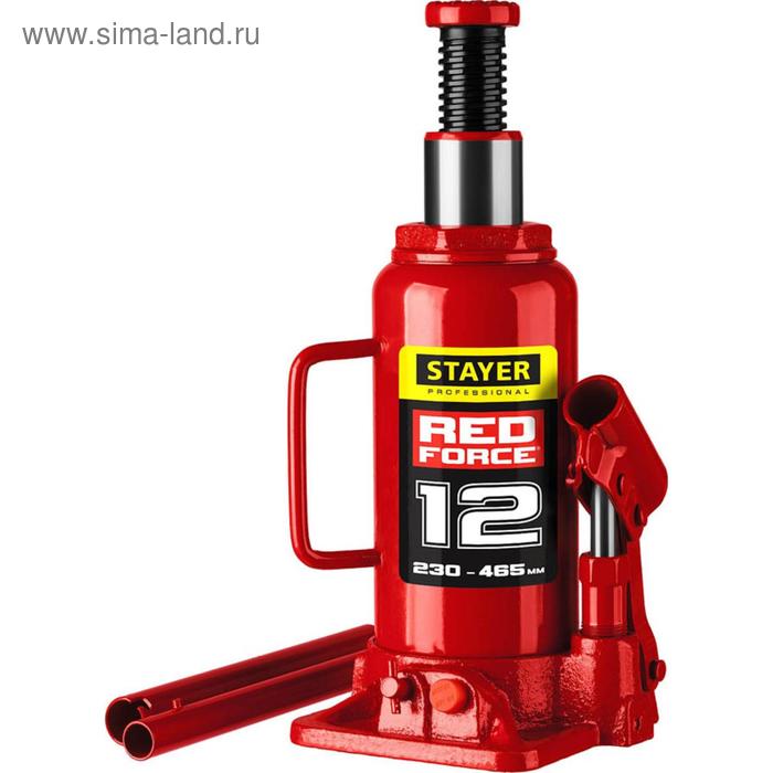 Домкрат бутылочный гидравлический STAYER RED FORCE 43160-12_z01, 230-465 мм, 12 т