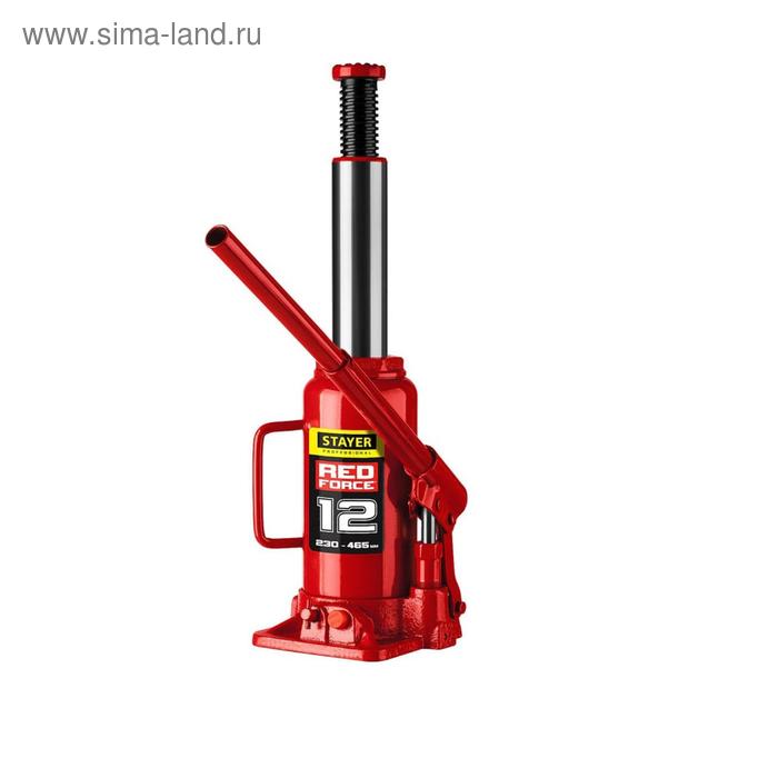 Домкрат бутылочный гидравлический STAYER RED FORCE 43160-12_z01, 230-465 мм, 12 т