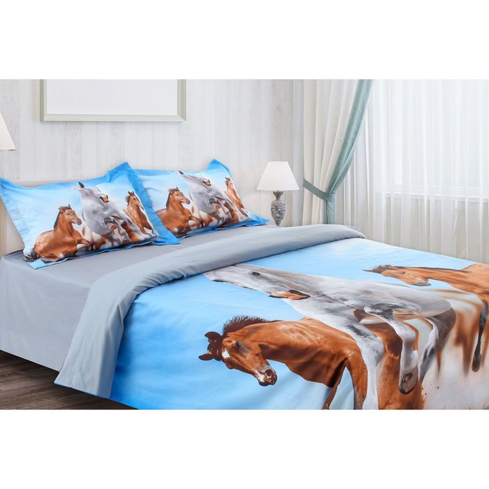 Постельное бельё "Этель 3Д" Табун 2 сп., 180*210 см 220*240 см 50*70 + 5 см - 2 шт.
