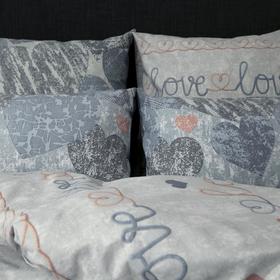 

Постельное бельё Евро «Ночь Нежна» Сердечки 200х220см, 200х220см, 70х70см -2 шт