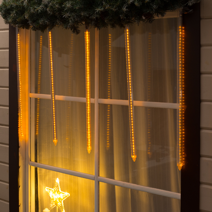 Светодиодная сосулька "Тающая", 0,8 м. d=2 см. УМС-вилка LED-48-220V ЖЕЛТЫЙ