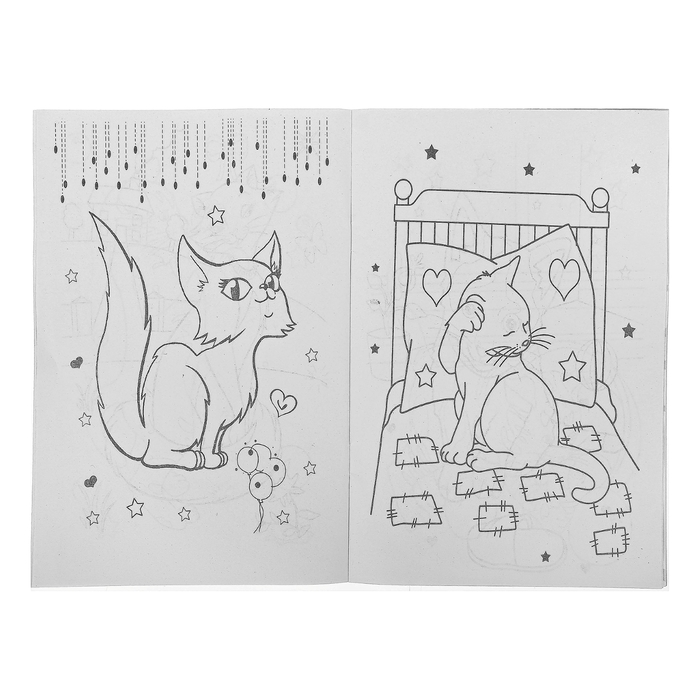 Раскраска формат А5 10 листов с наклейками Котята МИКС