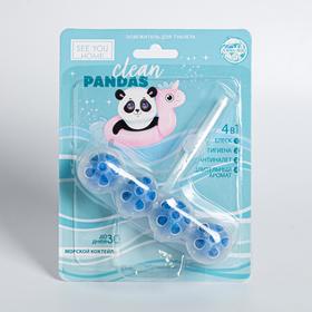 

Освежитель для туалета 4в1 Pandas clean, морской коктейль