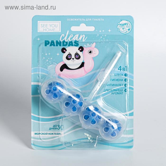 Освежитель для туалета 4в1 Pandas clean морской коктейль 45₽