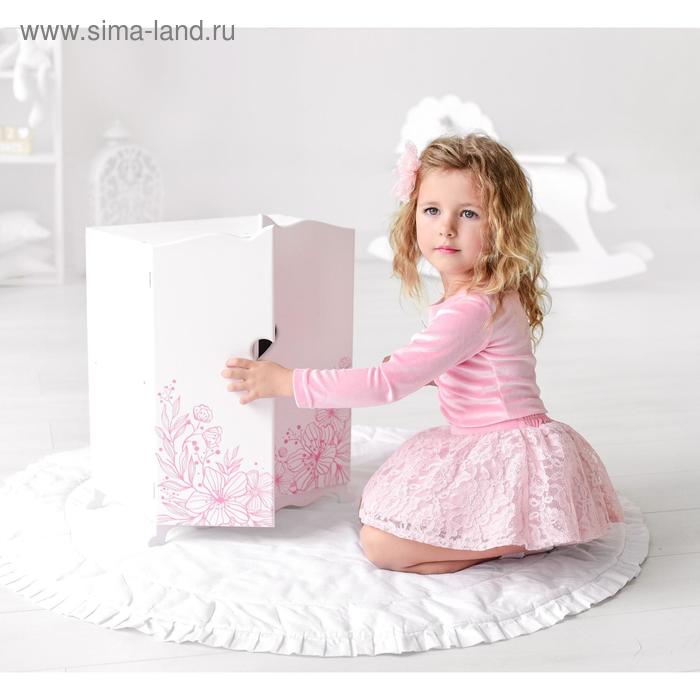 Игрушка детская: шкаф с дизайнерским цветочным принтом (коллекция «Diamond princess» белый)