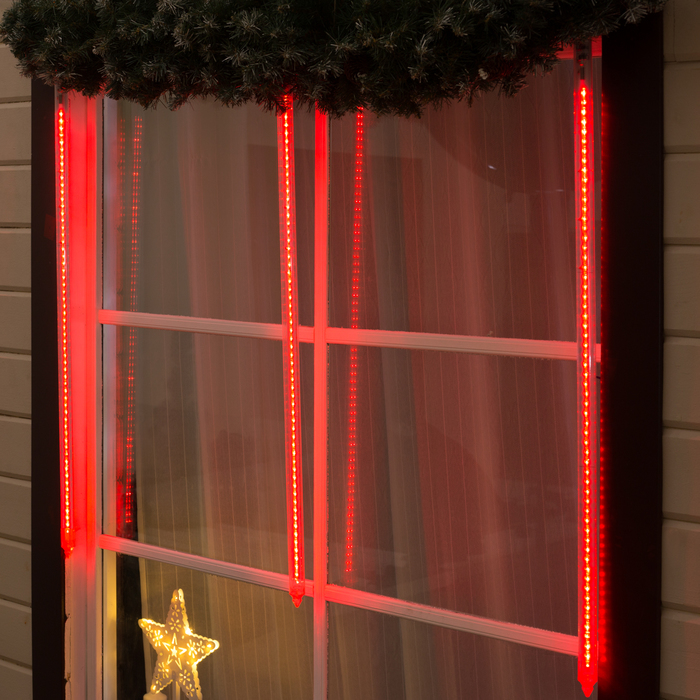 Светодиодная сосулька "Тающая" 1 м, d=3см. УМС-вилка LED-60-220V КРАСНЫЙ