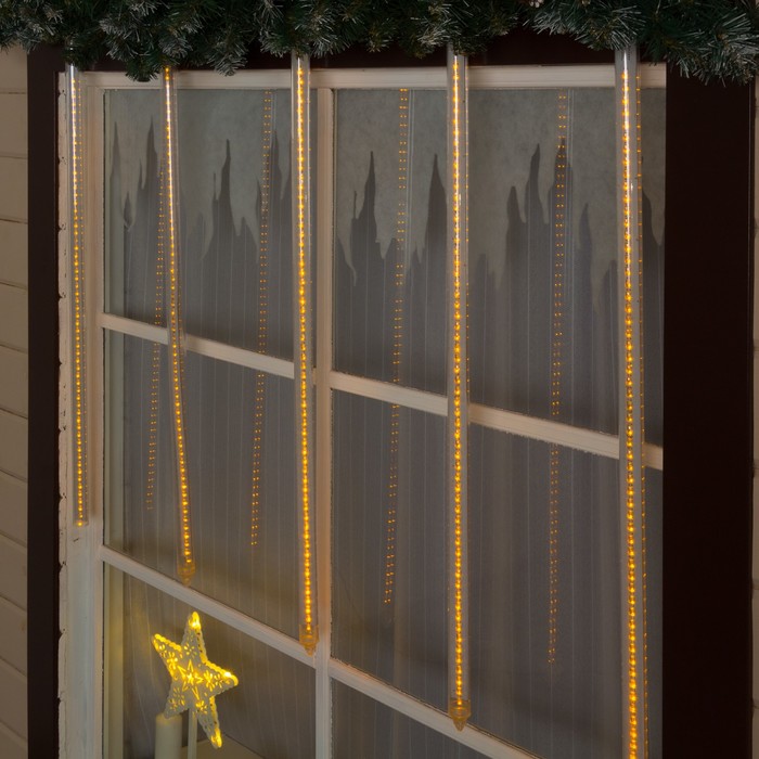 Светодиодная сосулька "Тающая" 1 м, d=3см. УМС-вилка LED-60-220V ЖЕЛТЫЙ