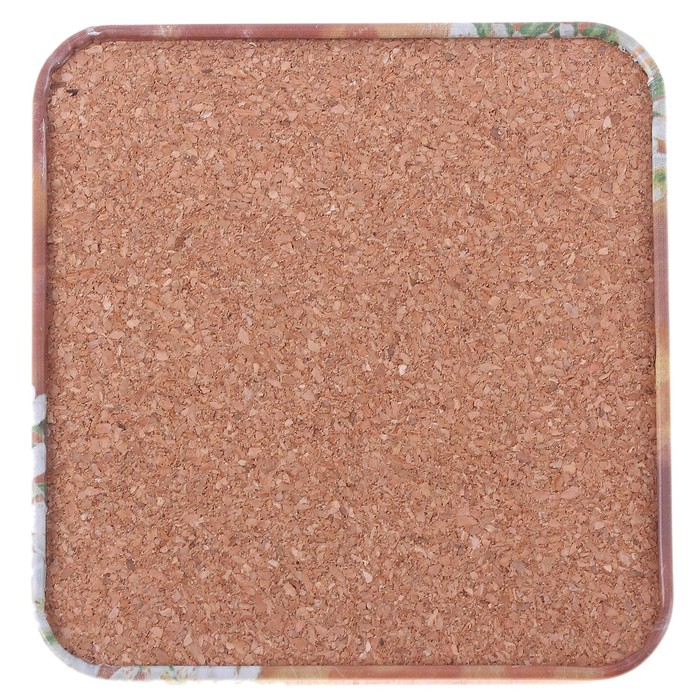 Набор пробковых подставок с металлической поверхностью "Наливай", 4 шт. в наборе