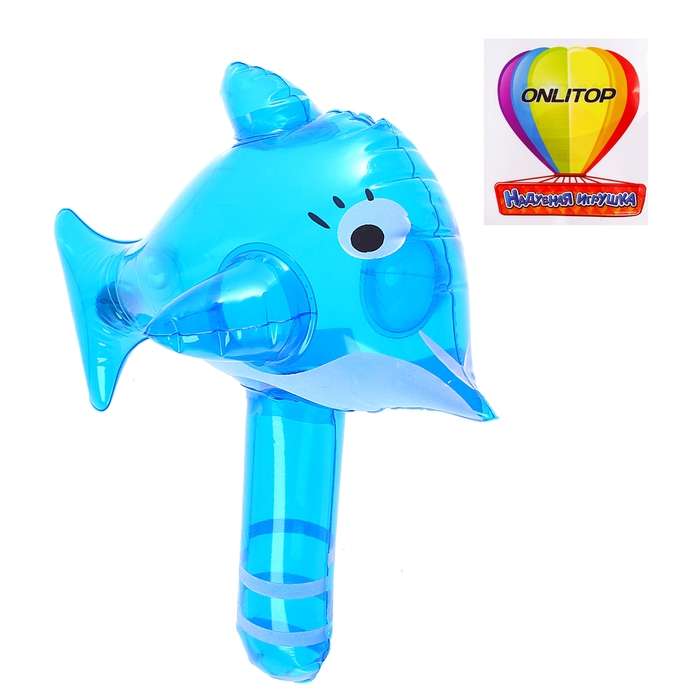 Игрушка надувная, со звуком, молоток "Дельфин, 20 см, цвет микс