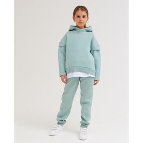 

Худи для девочки MINAKU: Casual Collection KIDS цвет оливковый, рост 116 см