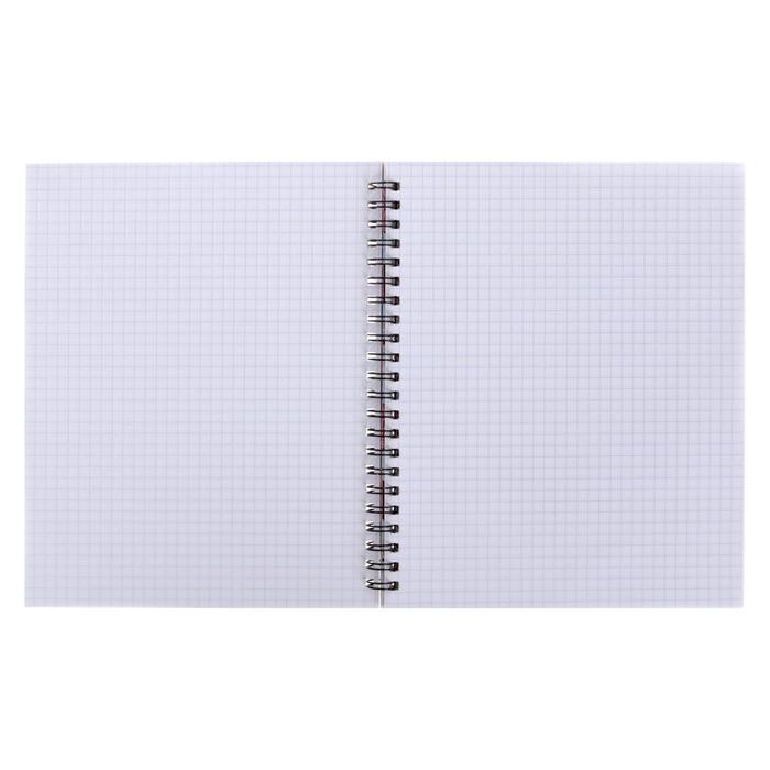 Тетрадь двойная 96 листов клетка на гребне, блок офсет №1, цв/карт УФ-лак, МИКС