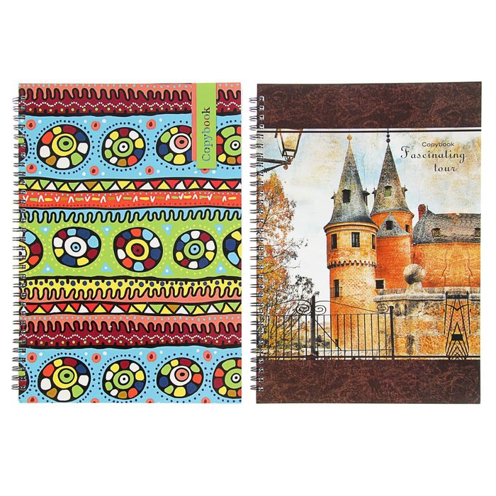 Тетрадь А4, 96 листов клетка на гребне, офсет №1 100% обложка мелованный картон, УФ-лак, МИКС