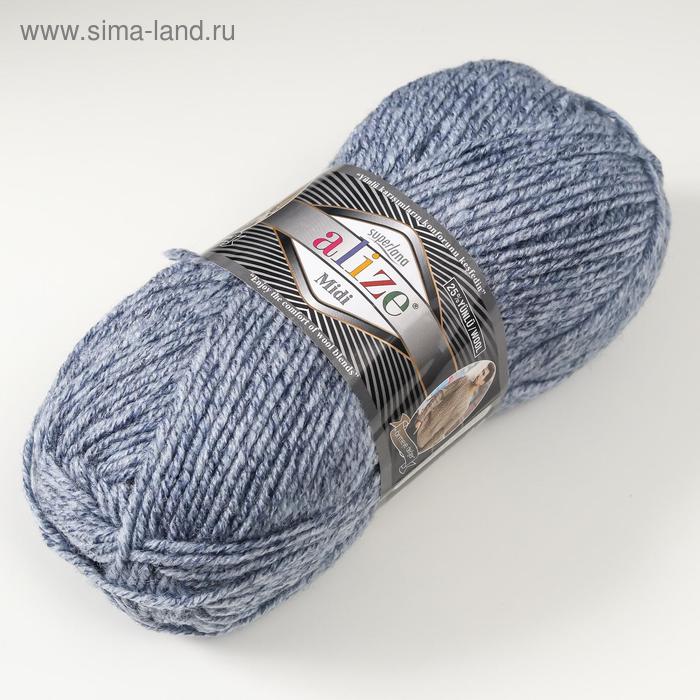 фото Пряжа "superlana midi" 25% шерсть, 75% акрил 170м/100гр (806 джинс.меланж) alize