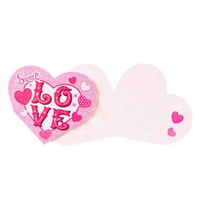 

Открытка "Love", термография, сердца, мини