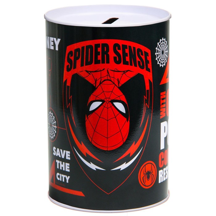 Копилка металлическая, 6,5 см х 6,5 см х 12 см Супер-мен, Человек-паук копилка spider sense человек паук 6 5 см х 6 5 см х 12 см