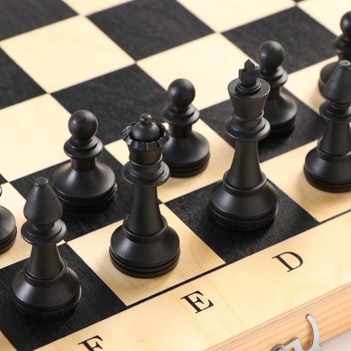 Настольная игра 3 в 1 "Орнамент": шахматы, шашки, нарды (доска дерево40х40см)